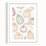 Pumpkin Pattern Halloween Wall Art - Rustic Fall Halloween Decor