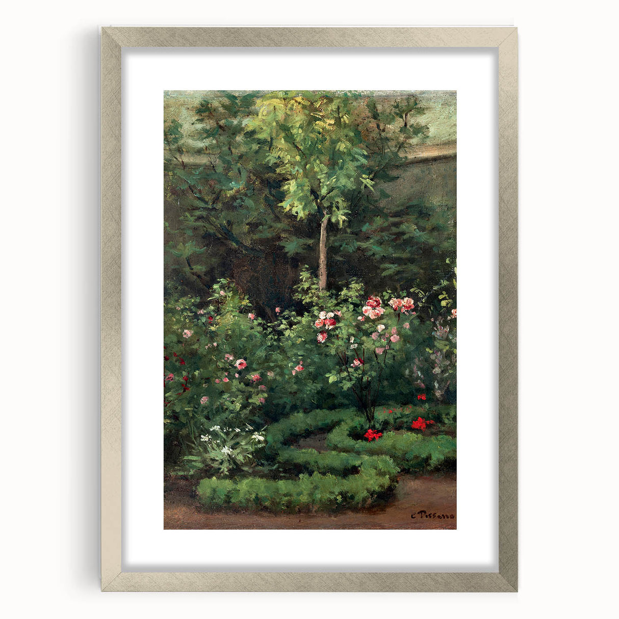 A Rose Garden - Serene Nature Scene by Camille Pissarro