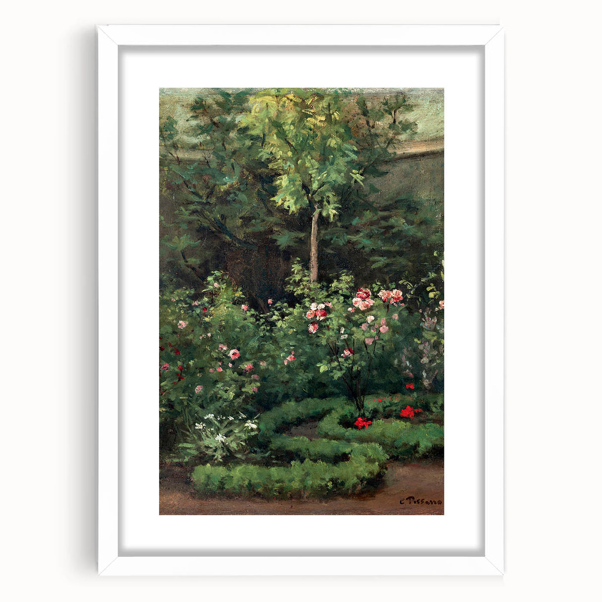 A Rose Garden - Serene Nature Scene by Camille Pissarro