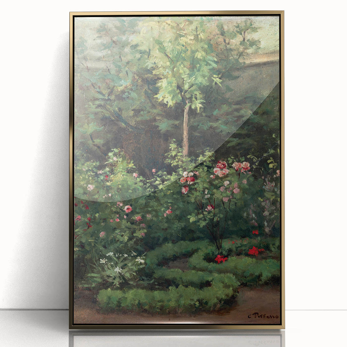 A Rose Garden - Serene Nature Scene by Camille Pissarro