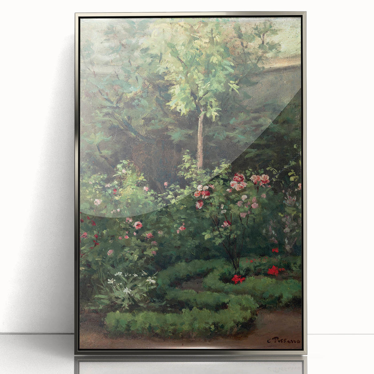 A Rose Garden - Serene Nature Scene by Camille Pissarro