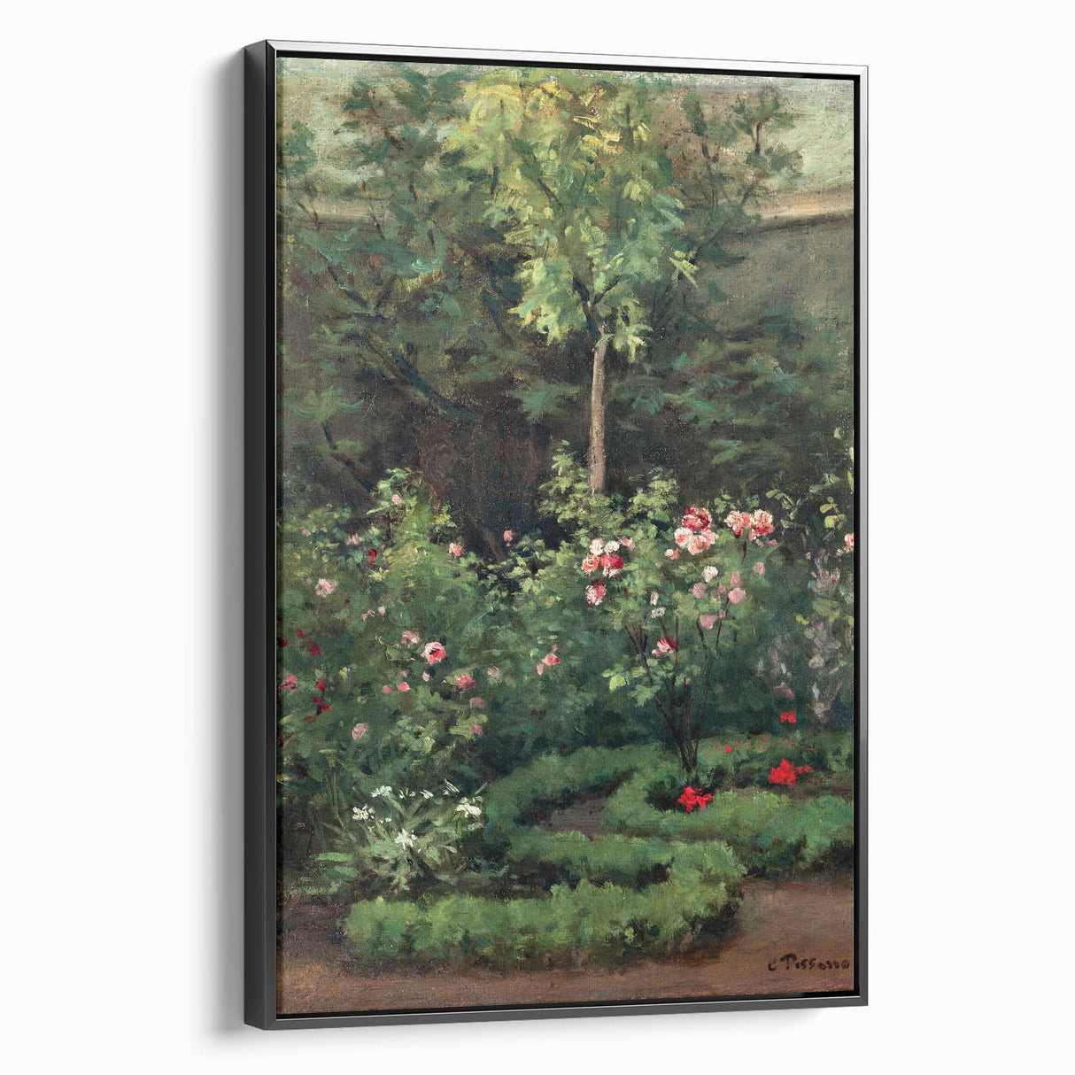 A Rose Garden - Serene Nature Scene by Camille Pissarro