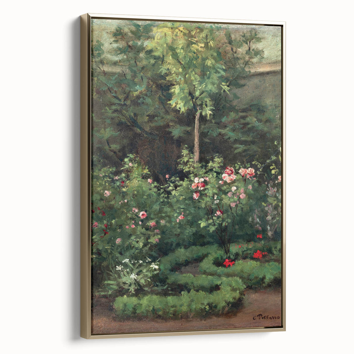 A Rose Garden - Serene Nature Scene by Camille Pissarro