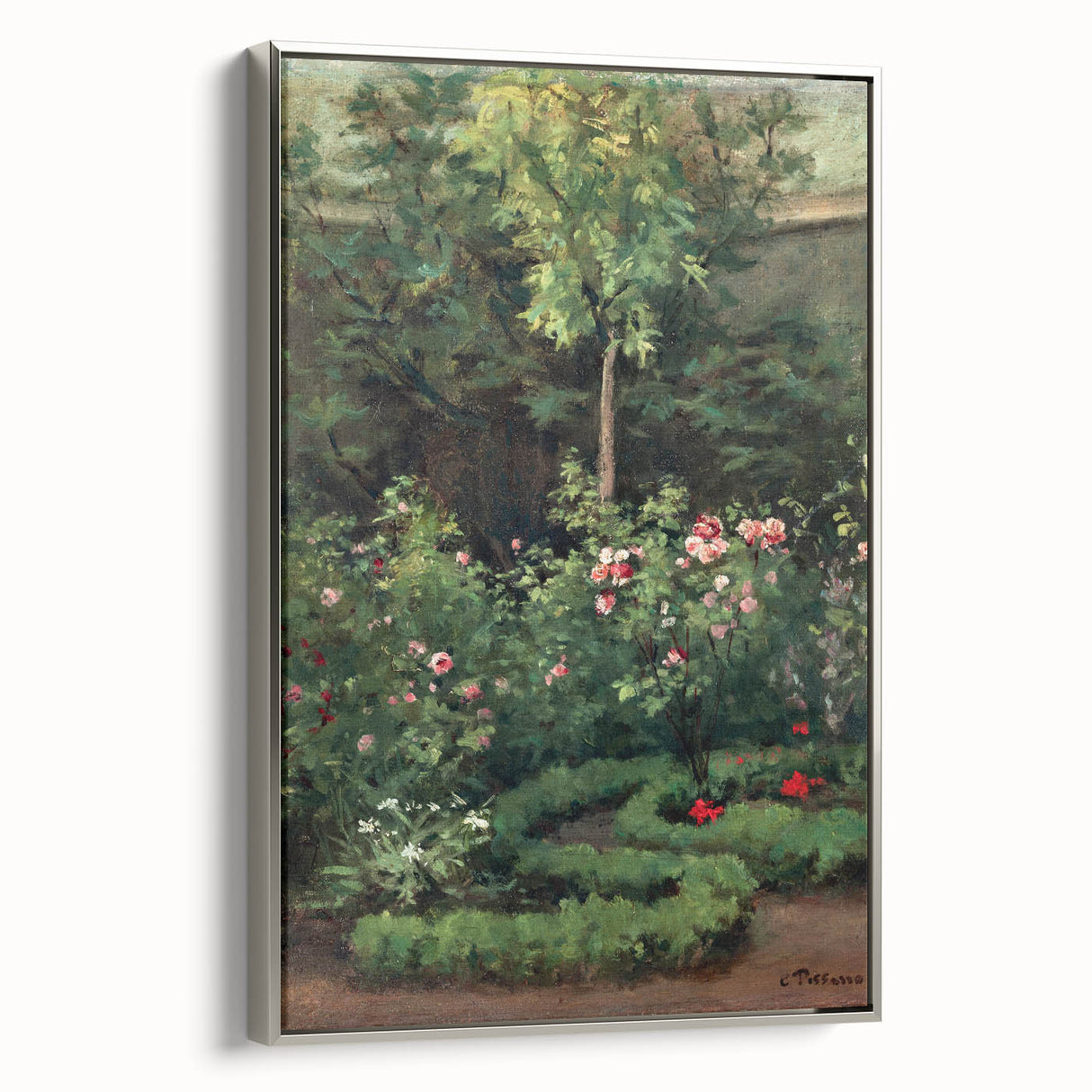 A Rose Garden - Serene Nature Scene by Camille Pissarro