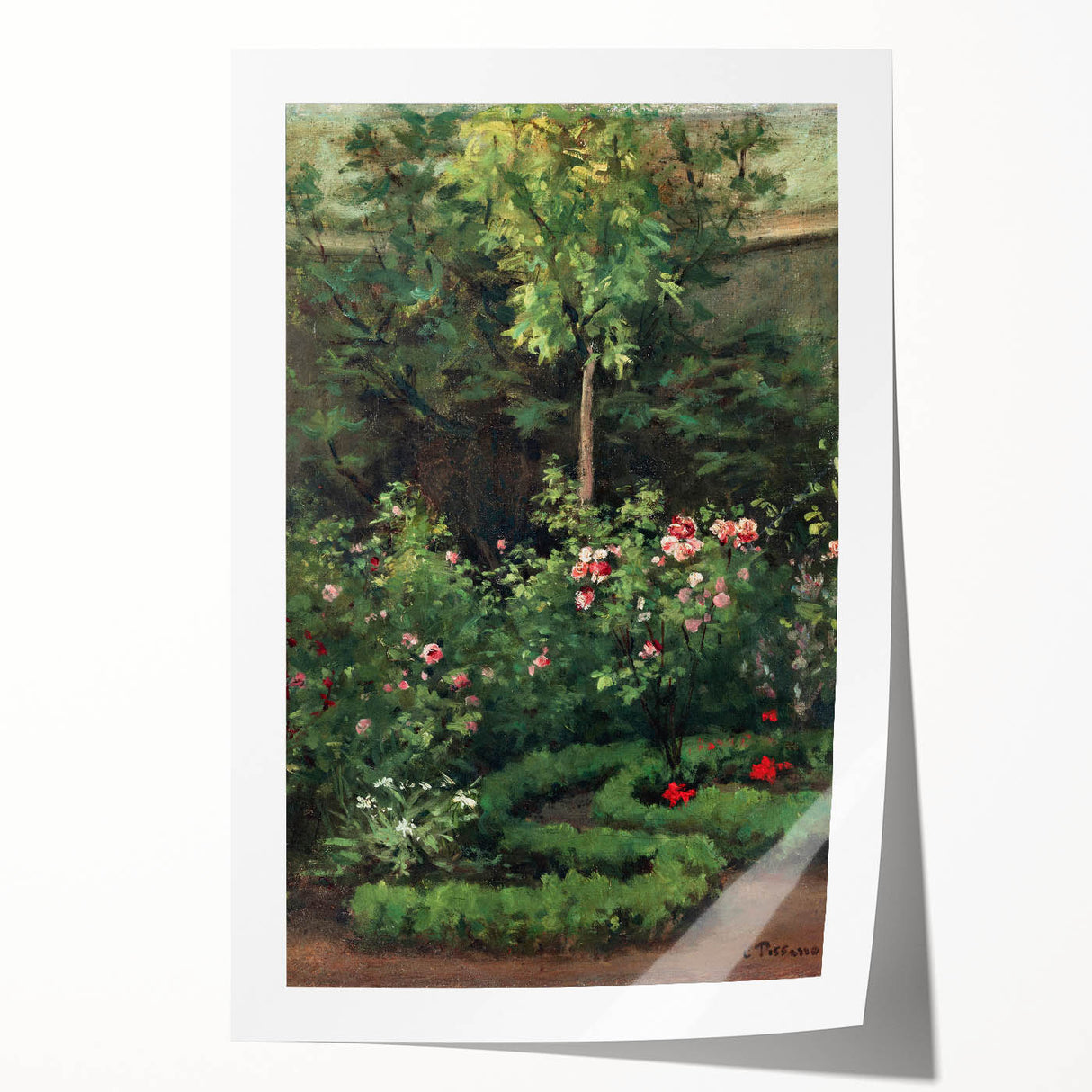 A Rose Garden - Serene Nature Scene by Camille Pissarro