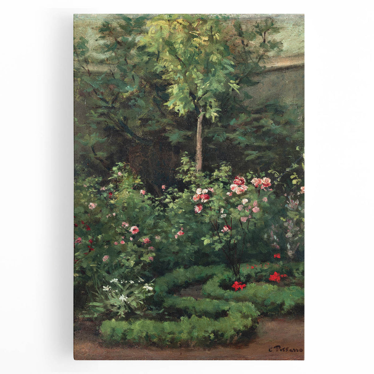 A Rose Garden - Serene Nature Scene by Camille Pissarro