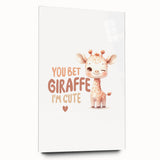 Cute Baby Giraffe Girls Room Wall Art – Nursery Animal Print