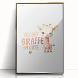 Cute Baby Giraffe Girls Room Wall Art – Nursery Animal Print