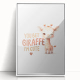 Cute Baby Giraffe Girls Room Wall Art – Nursery Animal Print