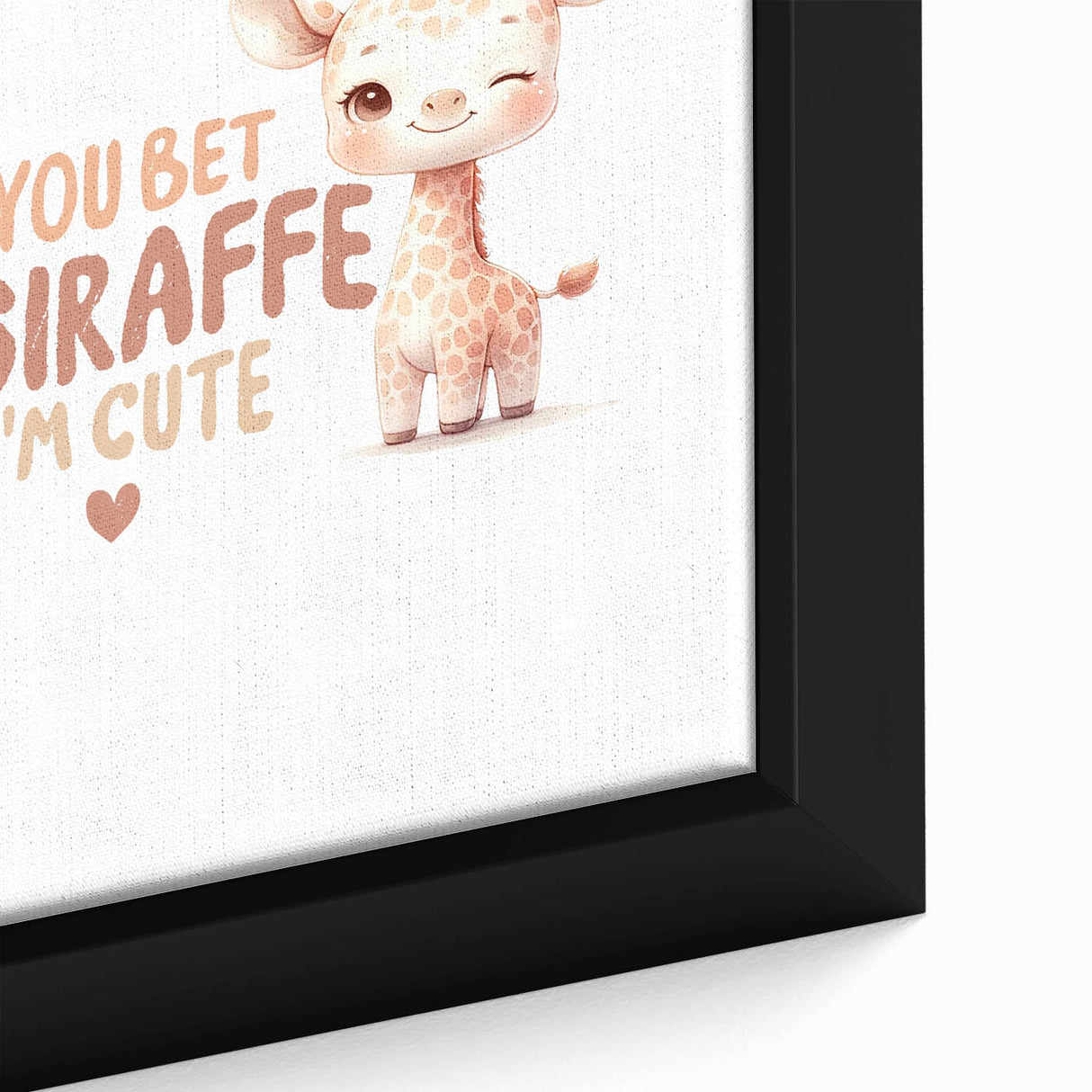 Cute Baby Giraffe Girls Room Wall Art – Nursery Animal Print