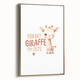 Cute Baby Giraffe Girls Room Wall Art – Nursery Animal Print