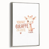 Cute Baby Giraffe Girls Room Wall Art – Nursery Animal Print