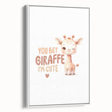 Cute Baby Giraffe Girls Room Wall Art – Nursery Animal Print