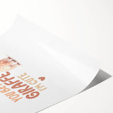 Cute Baby Giraffe Girls Room Wall Art – Nursery Animal Print