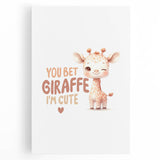 Cute Baby Giraffe Girls Room Wall Art – Nursery Animal Print