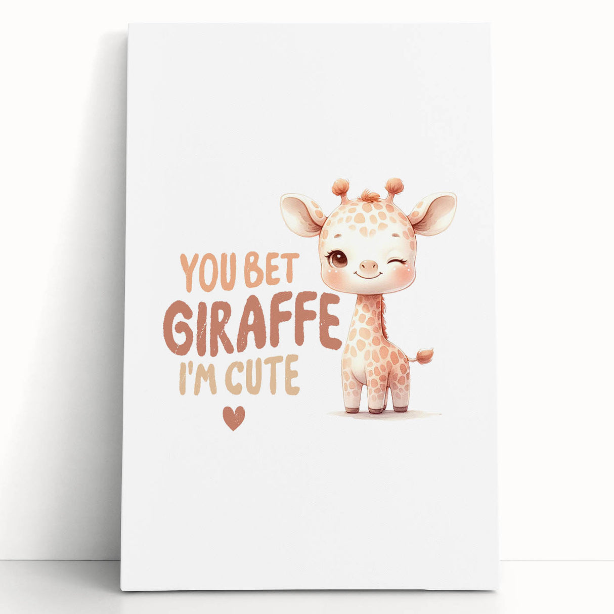 Cute Baby Giraffe Girls Room Wall Art – Nursery Animal Print