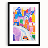 Stretched Canvas Art for Kids - Bright Urban Cityscape Print