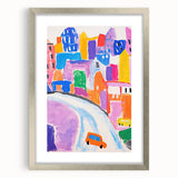 Stretched Canvas Art for Kids - Bright Urban Cityscape Print