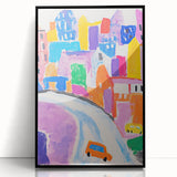 Stretched Canvas Art for Kids - Bright Urban Cityscape Print