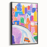 Stretched Canvas Art for Kids - Bright Urban Cityscape Print