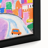 Stretched Canvas Art for Kids - Bright Urban Cityscape Print