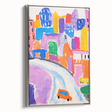 Stretched Canvas Art for Kids - Bright Urban Cityscape Print
