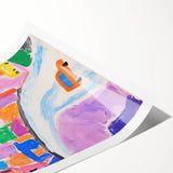 Stretched Canvas Art for Kids - Bright Urban Cityscape Print