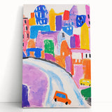 Stretched Canvas Art for Kids - Bright Urban Cityscape Print