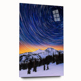 Elegant landscape acrylic glass artwork showcasing vibrant colors and intricate details, displayed from a side view without pins, ideal for modern decor.