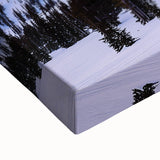 Close-up of a stretched landscape canvas featuring vibrant colors and intricate patterns, ideal for home decor, showcasing artistic design and craftsmanship.