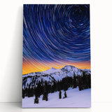 Stretched landscape canvas featuring a vibrant abstract painting with bold colors, leaning against a textured wall, ideal for modern home decor.