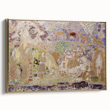 Whimsical Forest Scene - Modern Art Print of Figures and Deer by Prendergast