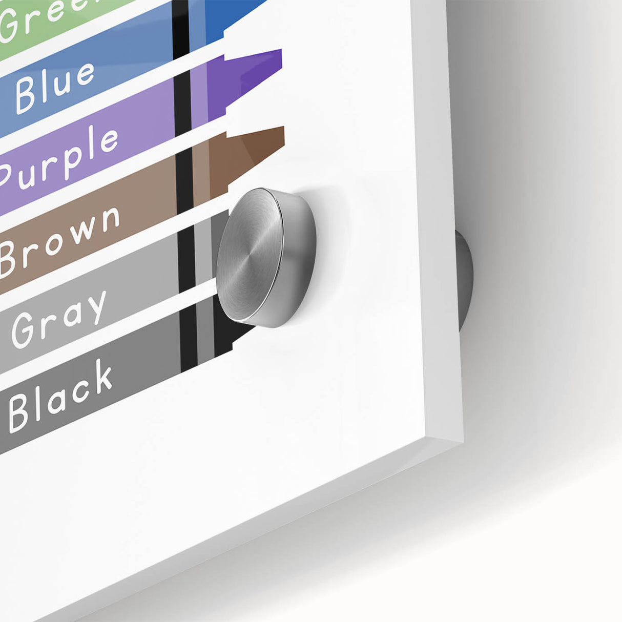 Colors of the Rainbow Typography Art Print – Crayon Color Chart Wall Art