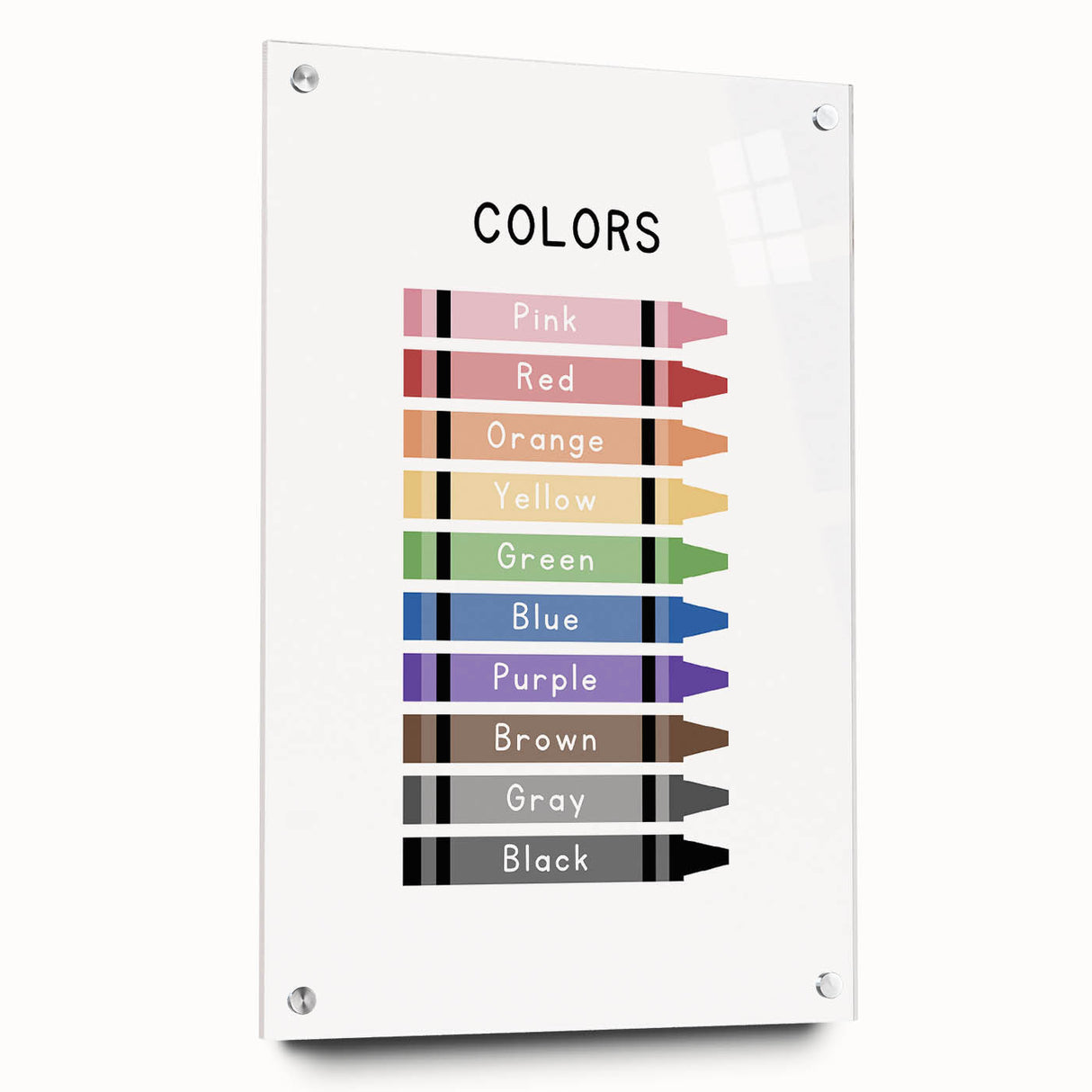 Colors of the Rainbow Typography Art Print – Crayon Color Chart Wall Art