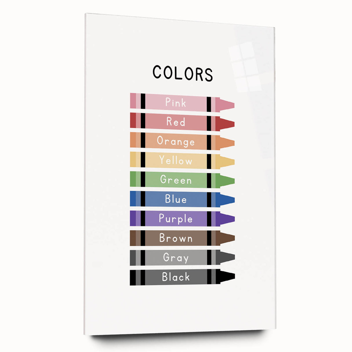 Colors of the Rainbow Typography Art Print – Crayon Color Chart Wall Art
