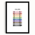 Colors of the Rainbow Typography Art Print – Crayon Color Chart Wall Art