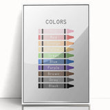 Colors of the Rainbow Typography Art Print – Crayon Color Chart Wall Art
