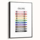 Colors of the Rainbow Typography Art Print – Crayon Color Chart Wall Art
