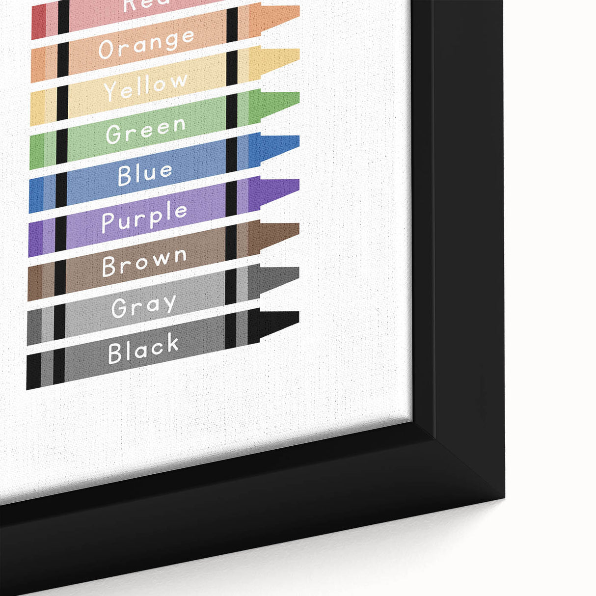 Colors of the Rainbow Typography Art Print – Crayon Color Chart Wall Art