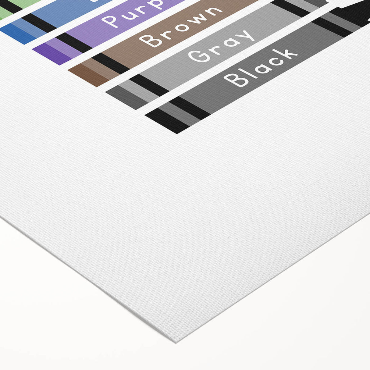 Colors of the Rainbow Typography Art Print – Crayon Color Chart Wall Art