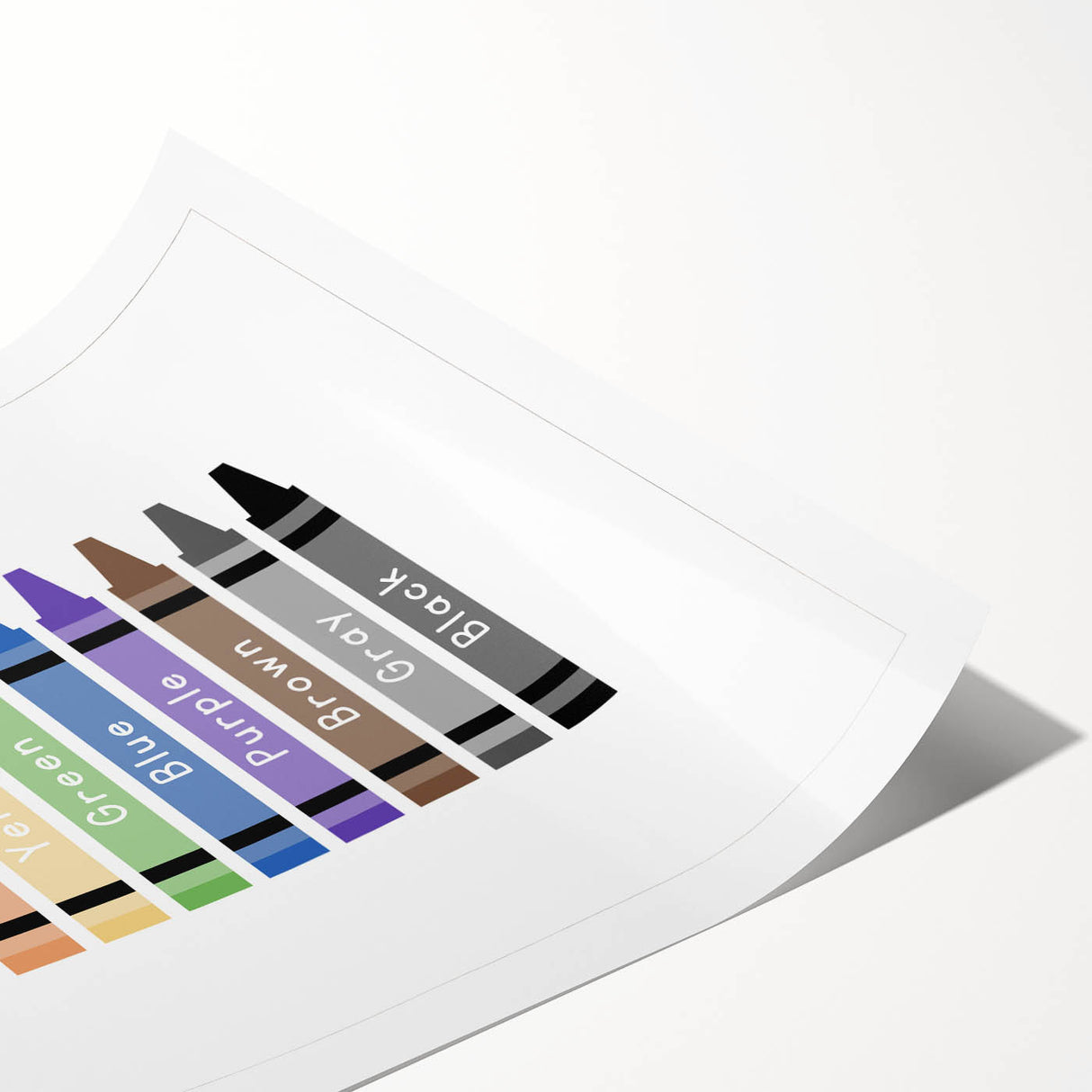 Colors of the Rainbow Typography Art Print – Crayon Color Chart Wall Art