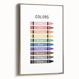 Colors of the Rainbow Typography Art Print – Crayon Color Chart Wall Art