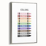Colors of the Rainbow Typography Art Print – Crayon Color Chart Wall Art