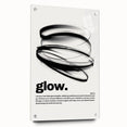 Modern Monochrome Typography Art Print - "Glow" Canvas
