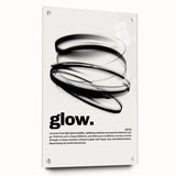 Modern Monochrome Typography Art Print - "Glow" Canvas