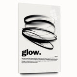 Modern Monochrome Typography Art Print - "Glow" Canvas