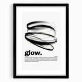 Modern Monochrome Typography Art Print - "Glow" Canvas