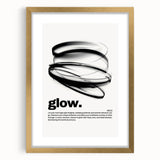 Modern Monochrome Typography Art Print - "Glow" Canvas