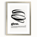Modern Monochrome Typography Art Print - "Glow" Canvas