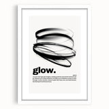 Modern Monochrome Typography Art Print - "Glow" Canvas